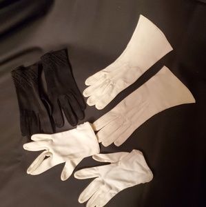 Vintage Black and White Gloves